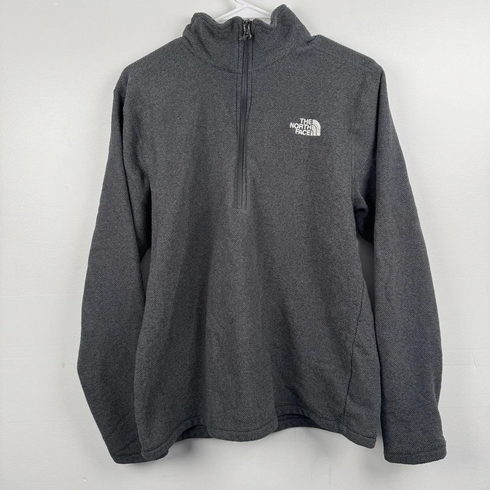 The North Face Sweatshirt Mens Large Gray 1/4 Zip Pullover Lightweight Outdoor